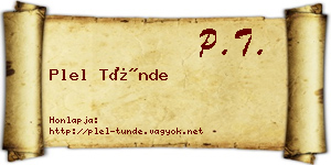 Plel Tünde névjegykártya